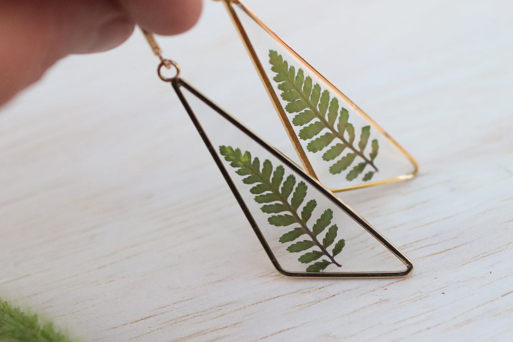 Fern Oblong Triangle Earrings