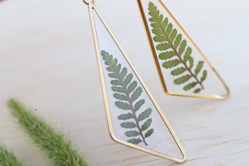 Fern Oblong Triangle Earrings