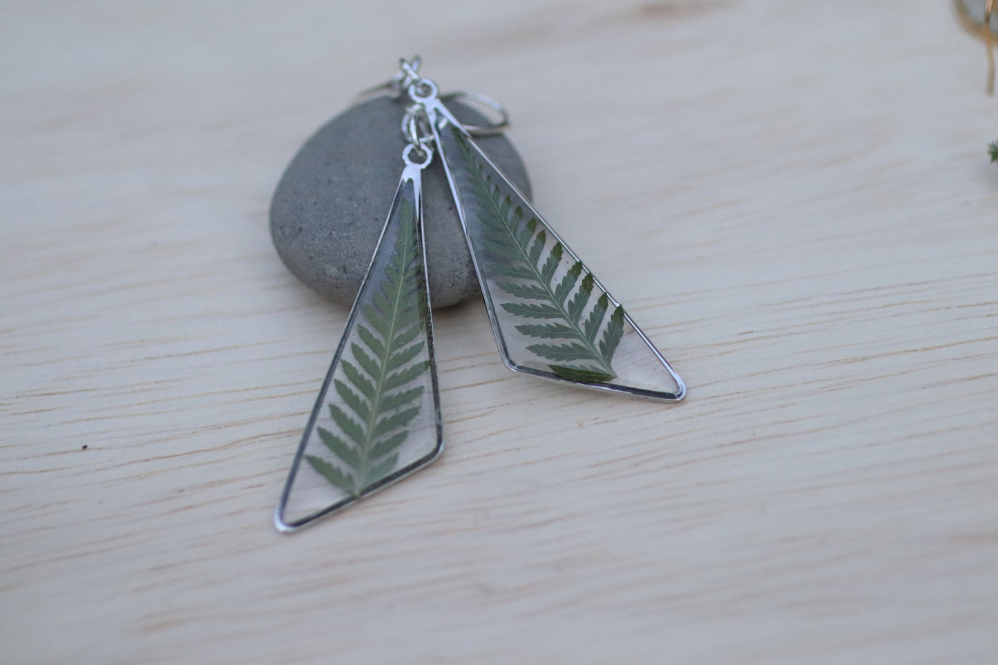 Fern Oblong Triangle Earrings