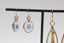 Load image into Gallery viewer, Forget me not flower earrings - Dainty Dangle and Drop
