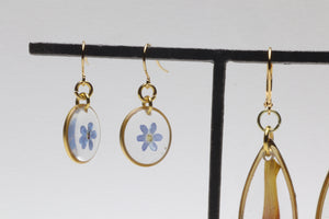 Forget me not flower earrings - Dainty Dangle and Drop