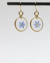 Load image into Gallery viewer, Forget me not flower earrings - Dainty Dangle and Drop
