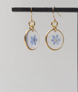 Forget me not flower earrings - Dainty Dangle and Drop