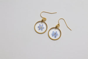 Forget me not flower earrings - Dainty Dangle and Drop