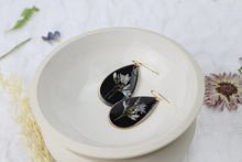 Load image into Gallery viewer, Woodland Starflower atop Black Resin - Artist Style Earrings
