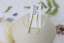Load image into Gallery viewer, Minimal Gold Bar &amp; Line Studs - Gold plated and brass
