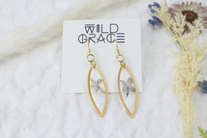 Lilac Gold Marquise Dangle Earrings