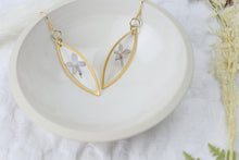 Load image into Gallery viewer, Lilac Gold Marquise Dangle Earrings
