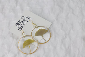Ginko Biloba Leaf Botanical Earrings