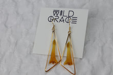 Load image into Gallery viewer, Honeysuckle Flowers Oblong Triangle Earrings
