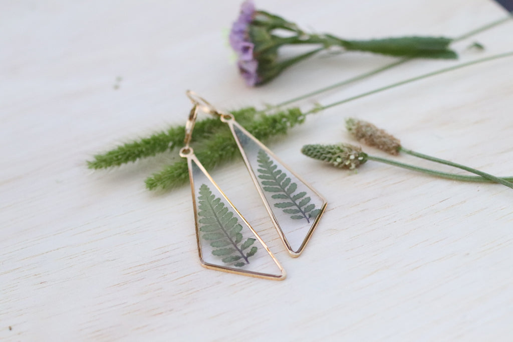 Fern Oblong Triangle Earrings