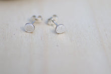 Load image into Gallery viewer, Minimalist silver matte dot stud earrings
