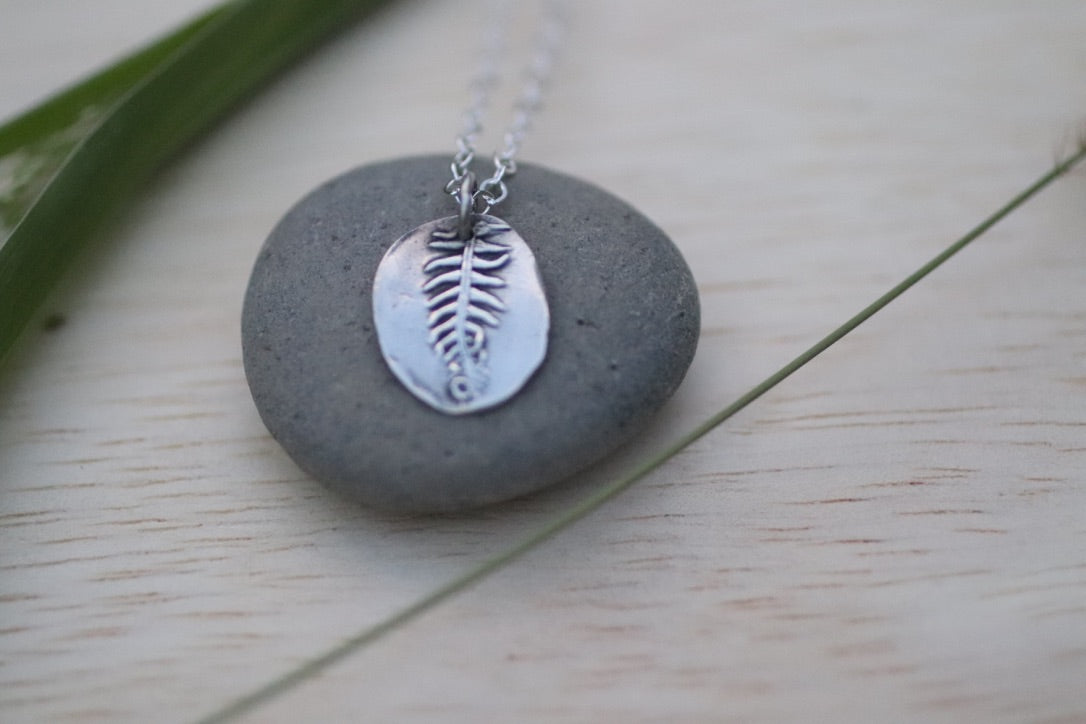 Ostrich Fern Charm Necklace