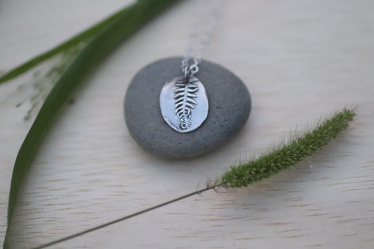 Ostrich Fern Charm Necklace