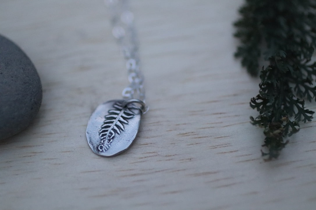 Ostrich Fern Charm Necklace